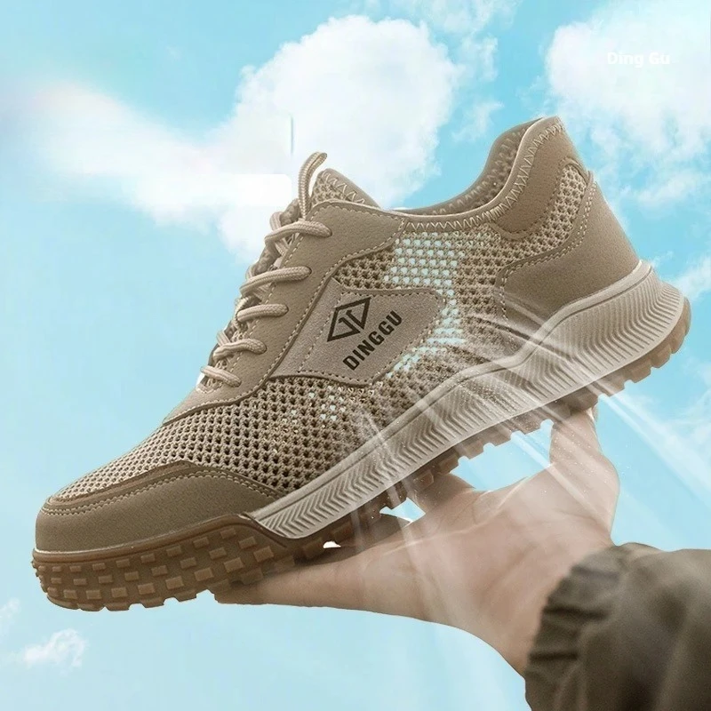 

breathable mesh safety shoes summer lightweight work shoes men anti smash steel toe shoes anti puncture work protection boots