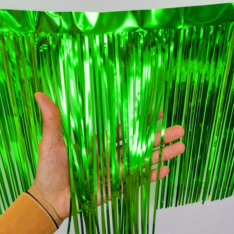 3 m glitzernde Quasten, Fransen, Banner, glänzendes Roségold, Metallfolie, Quastengirlande für Weihnachten, Geburtstag, Party, Wandhintergrund, Dekoration – Detail 16