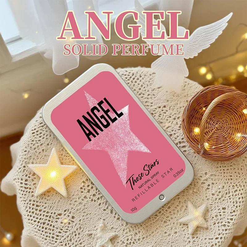 

10ml Angel Star Solid Perfume Elegant Rose Jasmine Fragrance Portable Women' Perfume Cream Confident Elegant Star-shaped Perfume