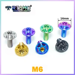 RTAMO Titanium Bolts M6X10/15/20/25/30mm (OD=14) Motocycle Modification Exhaust Pipe Visor Bolt