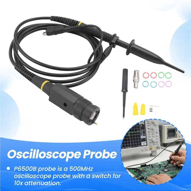 [NEWA08R】 P6500B 500Mhz Oscilloscope Probe 10X 300V High Precision Test Probe 120Cm For Tektronix Oscilloscope Accessories
