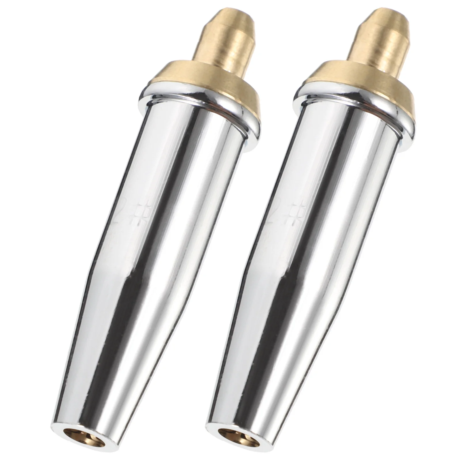 

2pcs Cutting Torch Tip Brass Polished Chromium Plated Thickened Burner Propane Natural Gas Replacement Tips Heavy Duty Welding