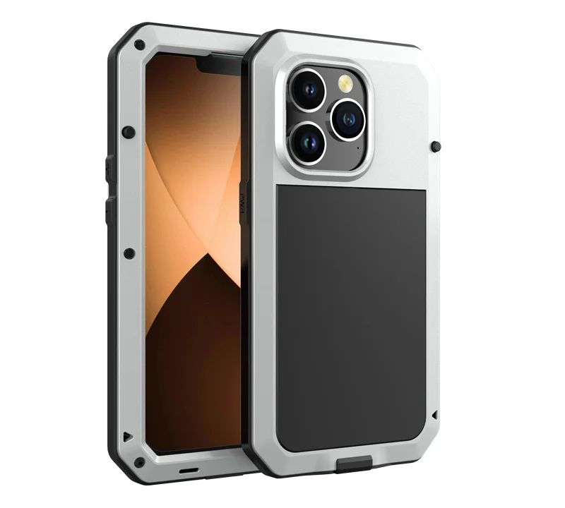 AtomBros IP54 wasserdichte, robuste Metallhülle für iPhone 17 Air 16 15 Pro Max 14 Plus 13 12 Mini 11 mit Gorilla-Glasabdeckung Fundas 3