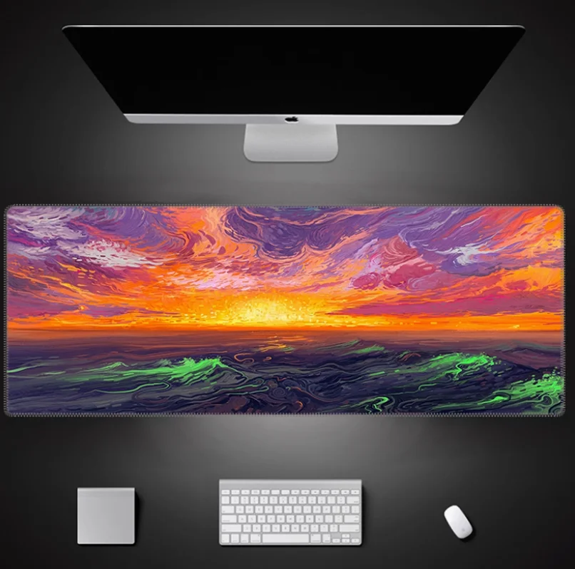 

Large Mouse Pad Waterproof Simple and Natural with Beautiful Mountain Scenery and Edge Lock for Customized Computer Desk Mat