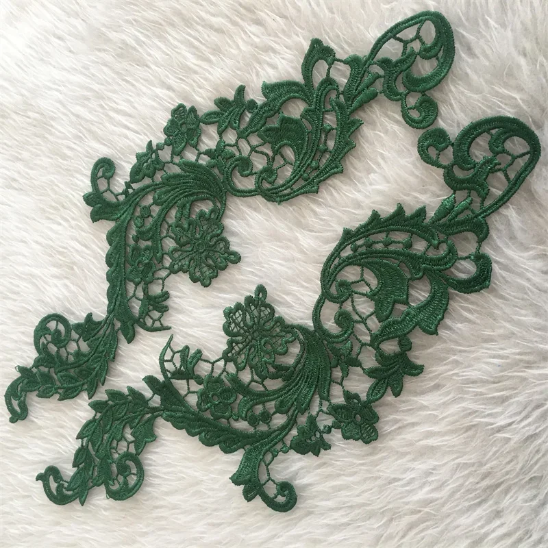 Water-soluble Lace Embroidery Accessories for Wedding Dresses and Formal Dresses,Mirror Flower Embroidery,25 Colors,10 Pcs,5Pair