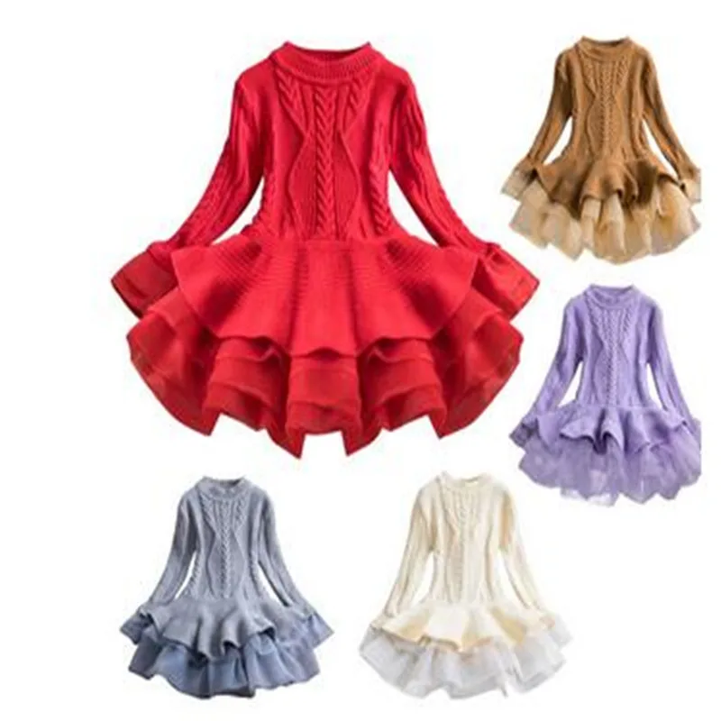 Puff Sleeve Christmas Girls Princess Party Dresses for Winter Sequin Wedding Evening Gown Long Sleeve Children Casual Clothes