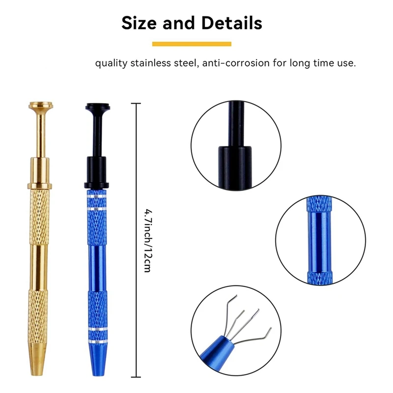 ステンレス鋼ジュエリーピックアップツール、ピアスボールグラバー、パールグラバーツール、4個