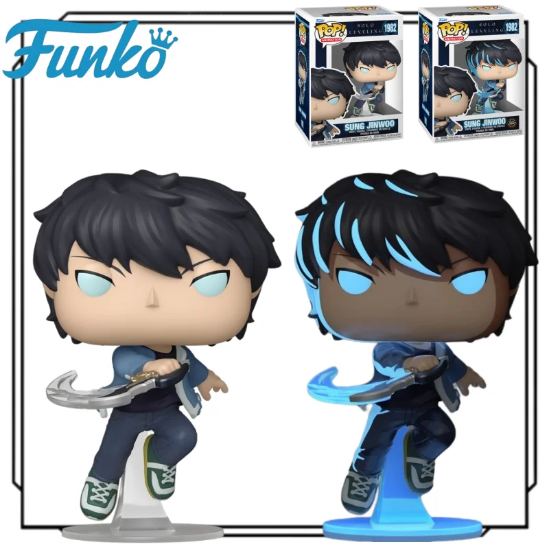 Figura de Vinilo Original Funko Pop Animation Solo Leveling Sung Jinwoo, Edición Glow Chase, Adorno Coleccionable de Anime, Regalo