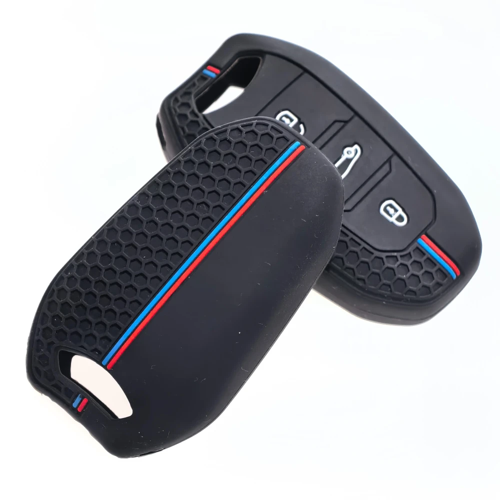 Silicone Key Cover Key Case Car Keychain Fob For Peugeot 3008 307 308 207 208 407 508 206 2008 301 5008 For Citroen C2 C3 C4 C5
