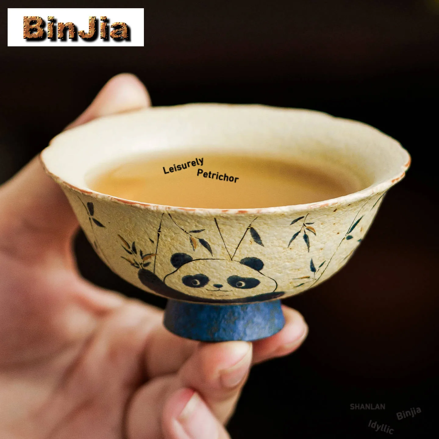 

60ml Hand Painted Panda Teacup Handmade Tea Bowl Tea Pair Tea-tasting Personal Cup Chazhan Master Cups Household Teaset Craft