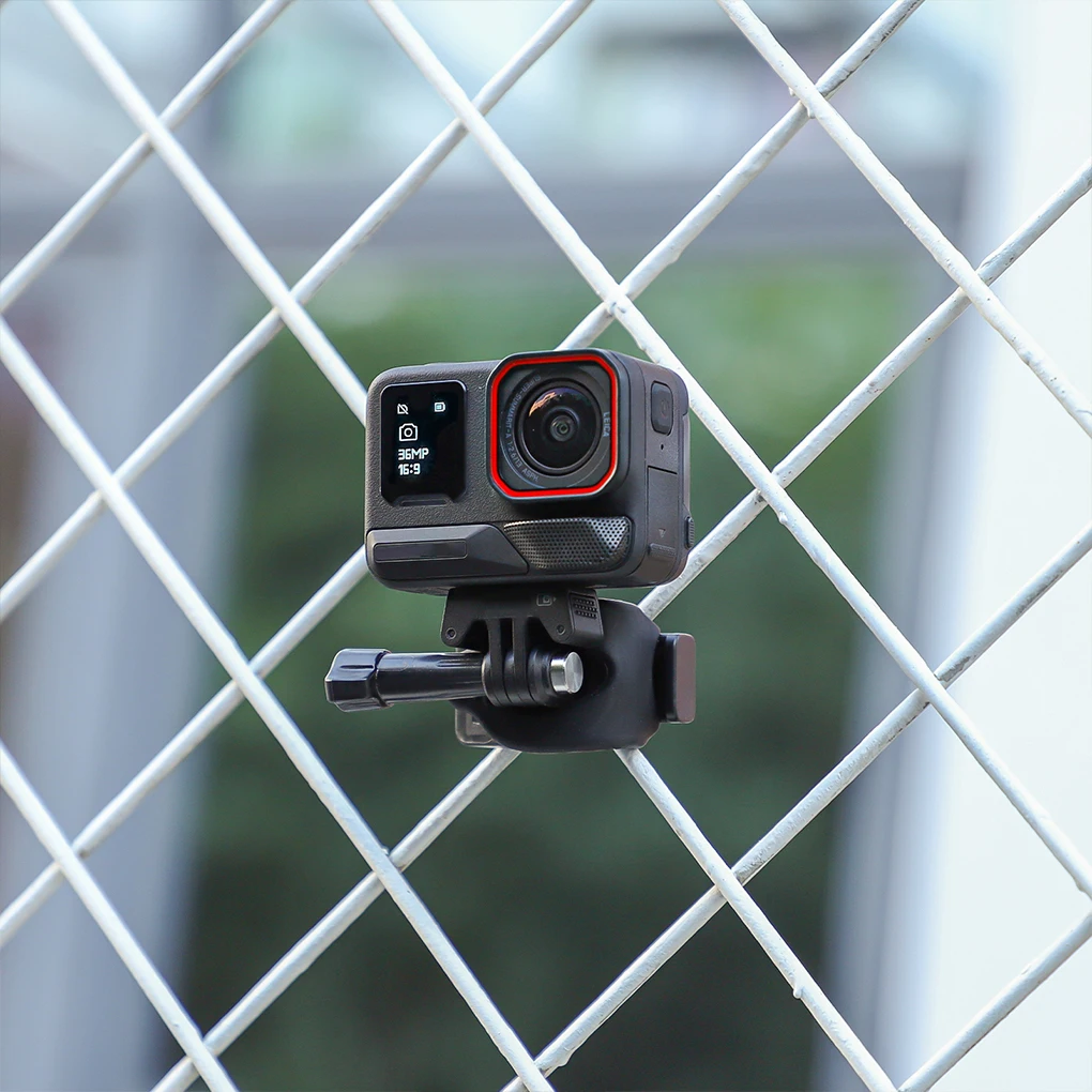 Action 5Pro Soporte fijo flexible Cámara deportiva Ciclismo Insta3 60 Clip elástico para barandillas Negro