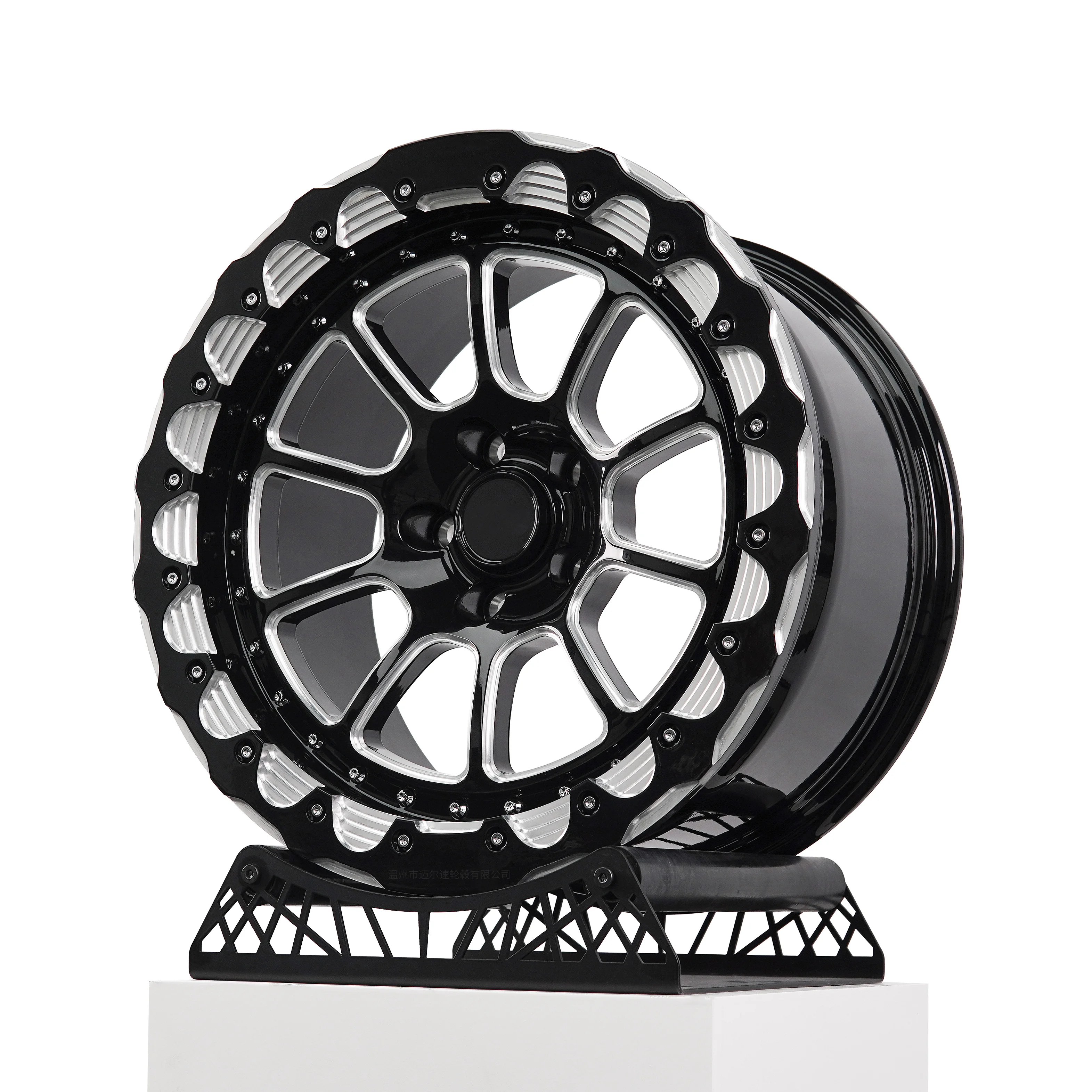 Black Concave Forged Beadlock Wheels Multi Spoke 5x114.3 5x112 5x120 Fit JDM European Sport Cars