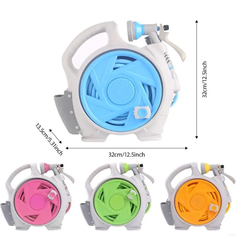 لفة خرطوم حديقة قابلة للنقل مع مادة PVC رفيعة قابلة للسحب لسهولة التخزين والاستخدام الخارجي P9YB #1