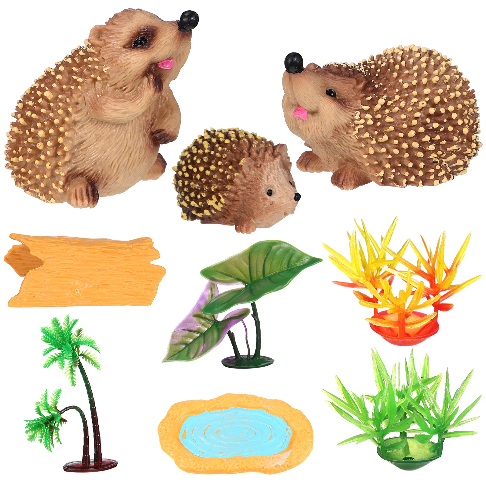 

9 Pcs Resin Hedgehog Statues Green Plant naments Garden Decorations Outdoor Figurines Miniature L scapes Premium Material Strong
