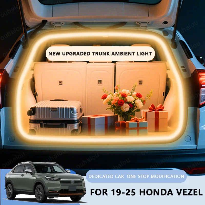 

FOR 2019-2025 HONDA VEZEL trunk Atmosphere lights modification light White warm white Rear Trunk LED Light Bar