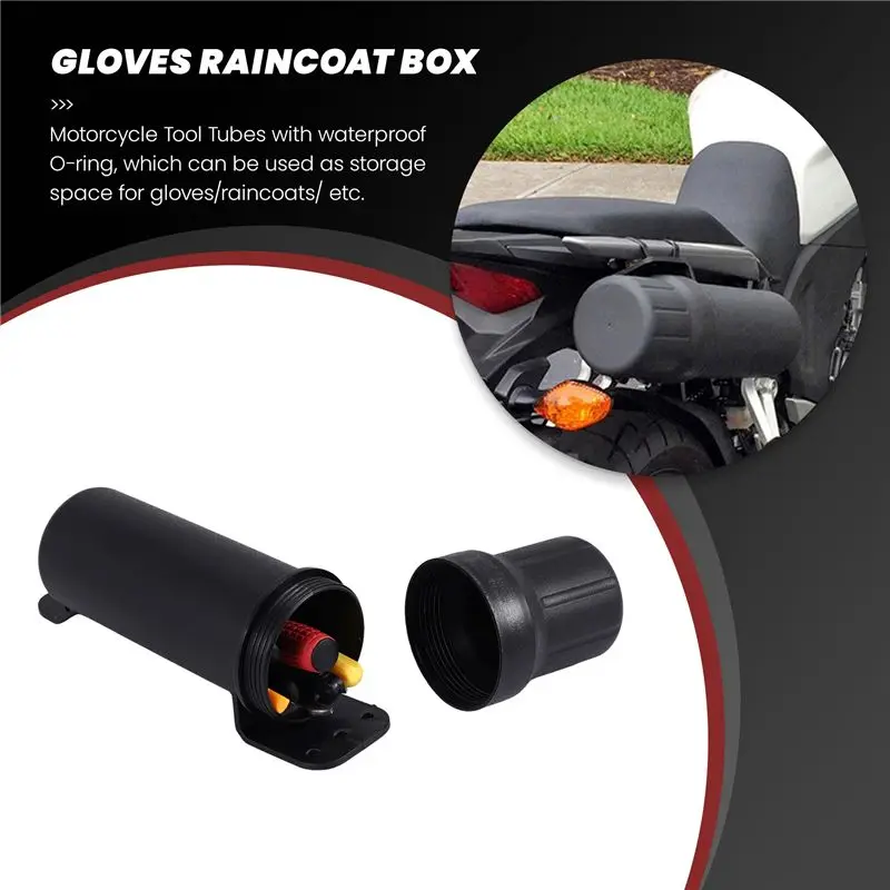 Picture 3: A54K-Motorcycle Accessories Waterproof Tool Tube Gloves Raincoat Storage Box Universal For Honda Kawasaki