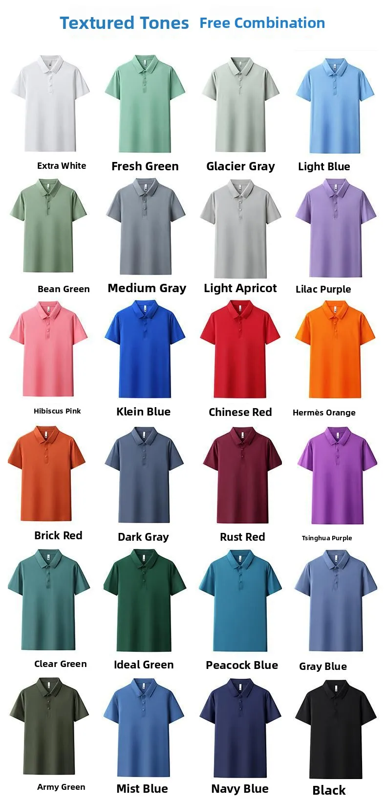 Neues Sommer-Eisseide-POLO-Shirt Kurzarm Professionelles T-Shirt Nahtlos Weich Hochwertig Einfarbig Firmen-Gruppenuniform – Detail 3