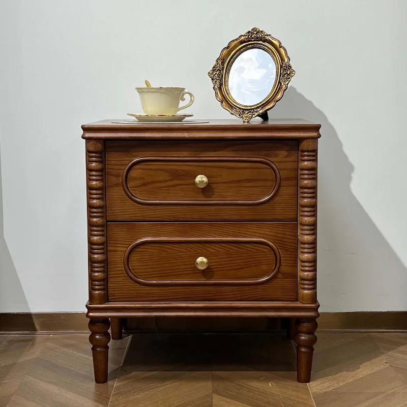 Brown Storage Nightstands Drawer Classic European Modern Drawers Bedside Tables Nordic Unique Mesitas De Noche Furniture Home