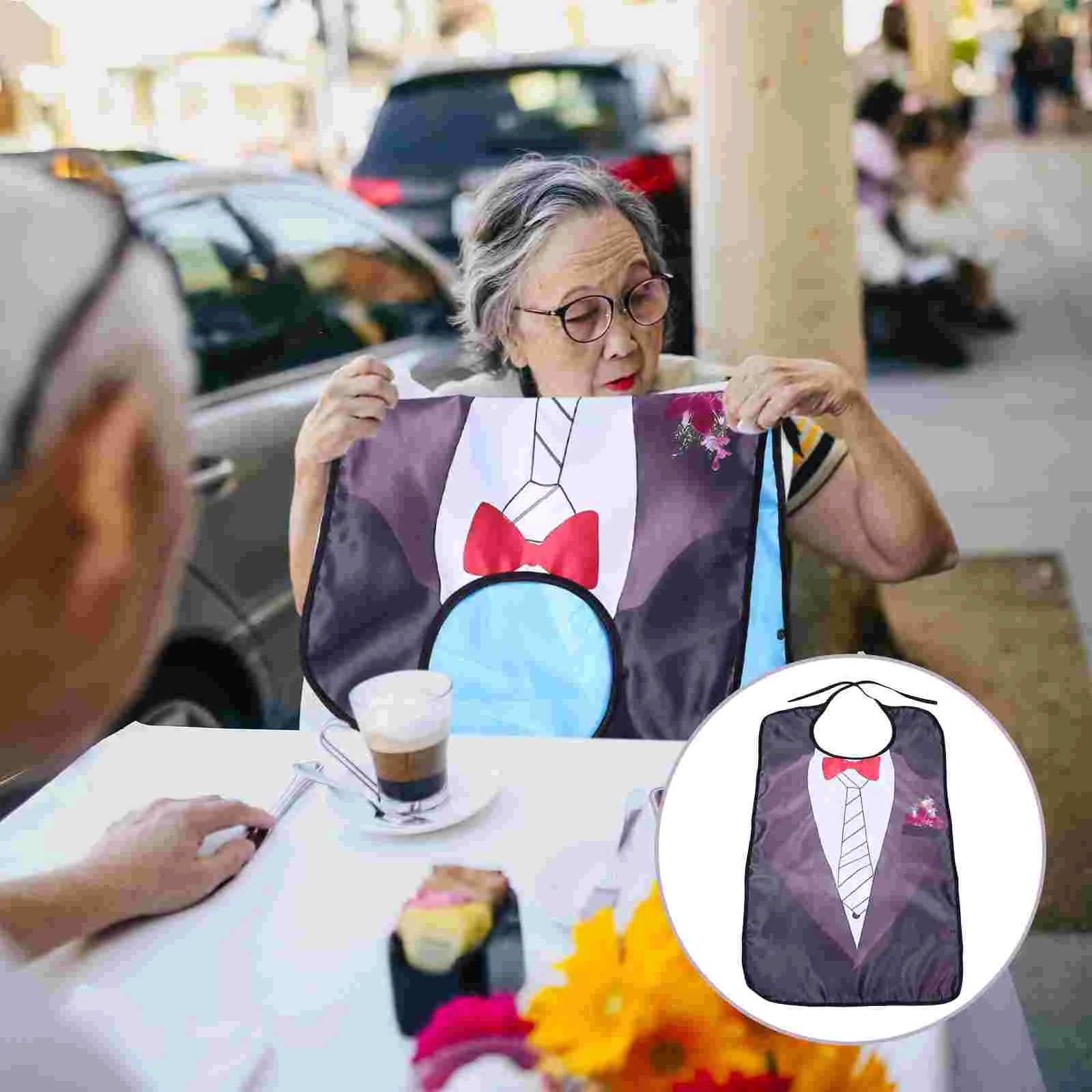 

Waterproof Senior Eating Bib Adult Protective Cover Oilproof Washable Elderly Mealtime Care Stylish Personal Health Care