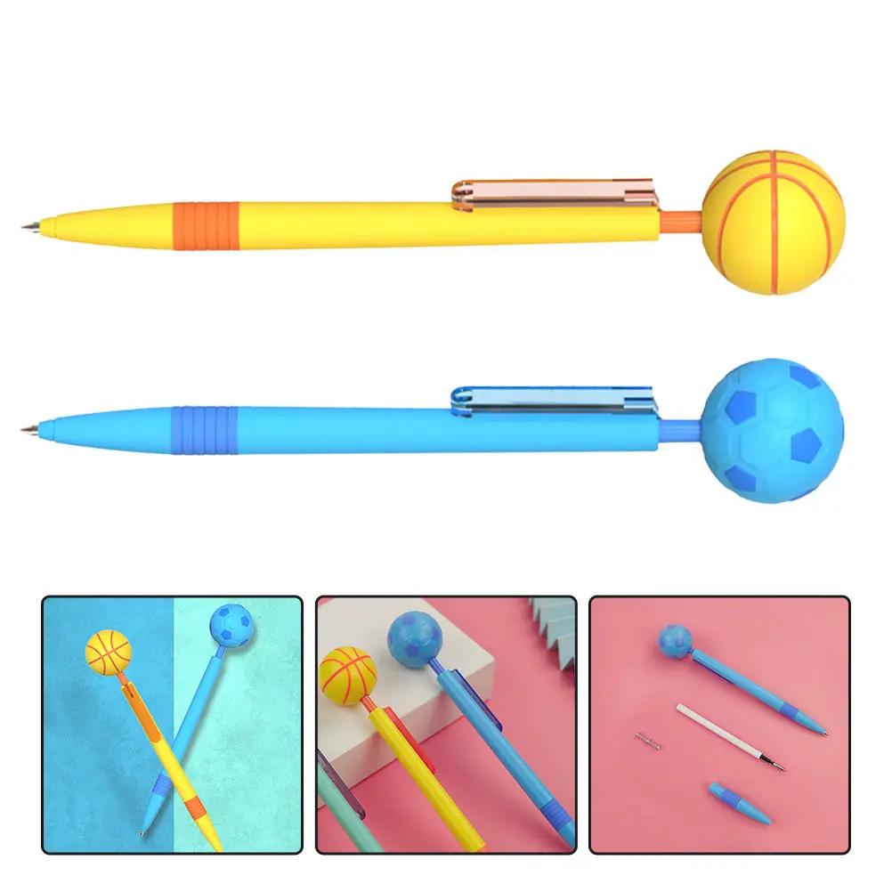 2Pcs Soccer For School Writing Pen Christmas Stocking Stuffers Ballpoint Smooth Handwriting Office