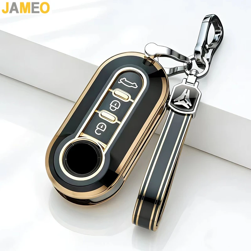

TPU Car Key Case Cover for Fiat 500 Ducato Panda 500L Punto Lancia Musa for Citroen Car Keyring Luxury Keychain Auto Accessories