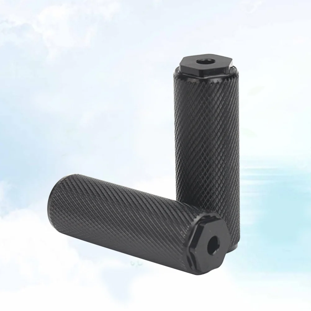 

1 Pair Aluminum Alloy Bicycle Pedals Black Cylinder Foot Pegs For Mountain Bike Adult Kids Repair Replacement 6Mm Screw Small