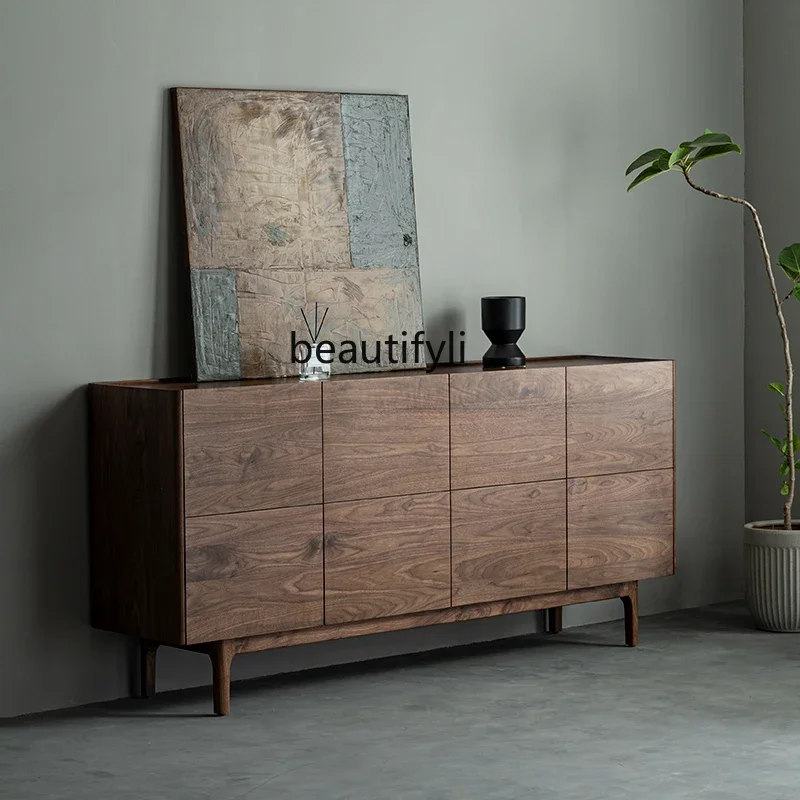 

F North American black walnut solid wood dining edge, simple and modern living room entrance, bedroom storage locker