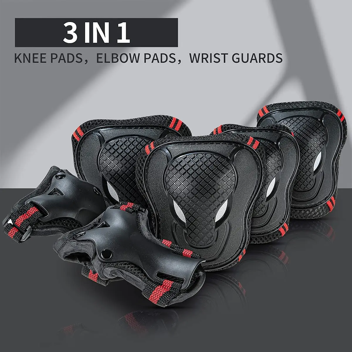 6pcs Knee Pads Elbow Pads Wrist Guards Protective Equipment Set Safety Protection Pads for Skateboard Cycling Riding For Adults