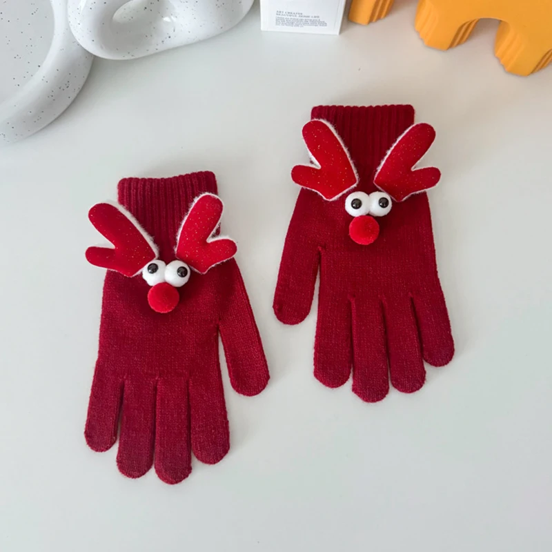 

Fashion Personality Antlers Cartoon Warm Leakage Fingers Can Touch Screen Gloves