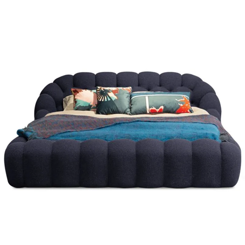 

Italian fabric bed, modern simplicity, large flat-floor villa, designer floor-to-ceiling tatami bed