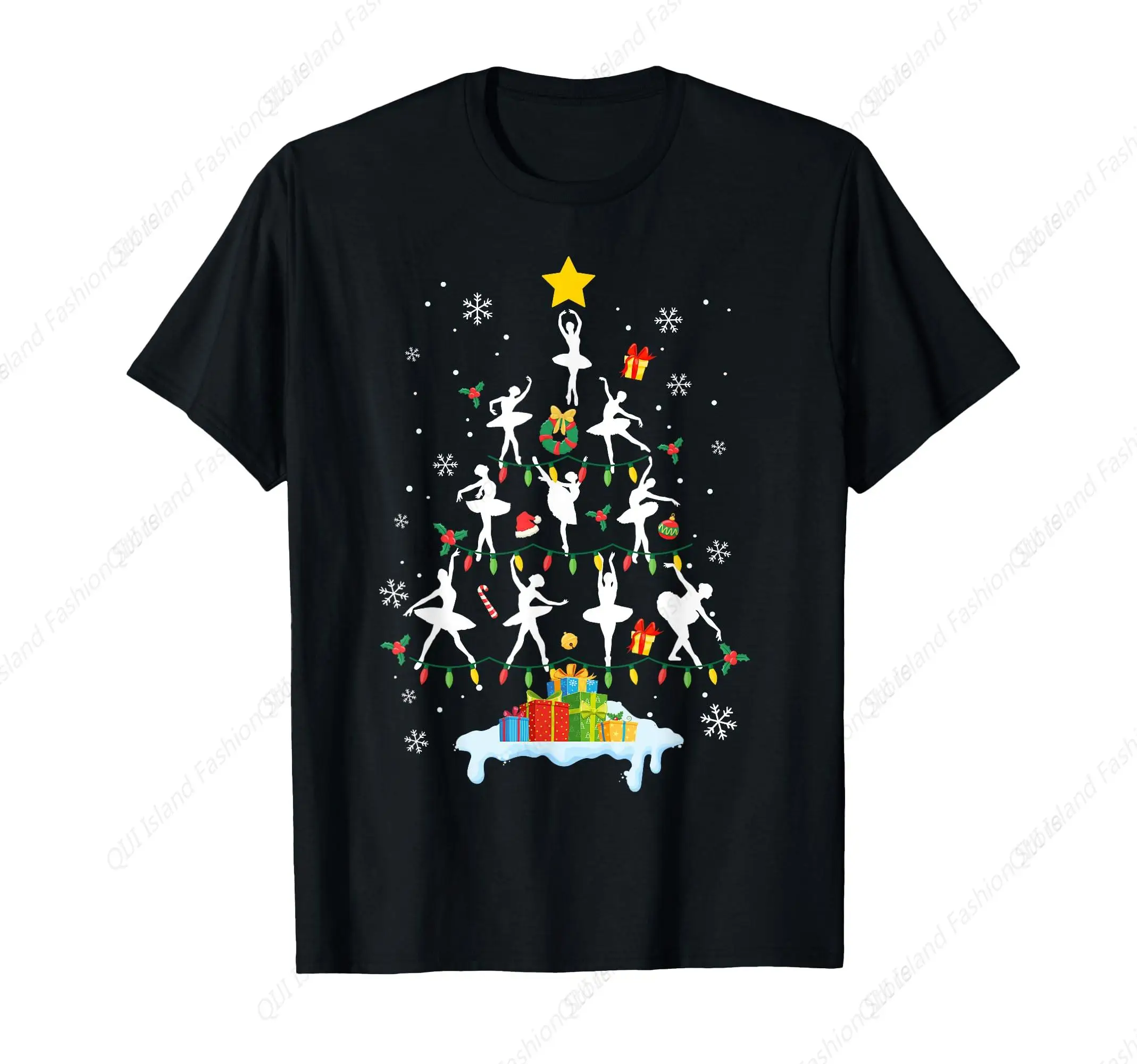 

Ballet Dance Contemporary Dance Christmas Tree Xmas Lighting T-Shirt