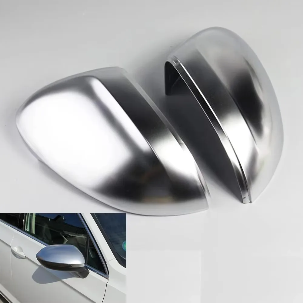For VW Passat B8 Alltrack Variant Arteon 2018 2019 2020 2021 Brushed Matte Cover 2015 2016 2pc Silver Chrome Side Mirror Cap