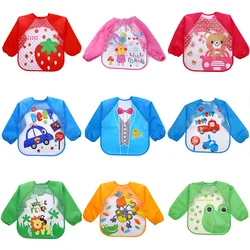 Impermeável EVA Full Sleeve Baby Bibs, Avental de crianças, Manga comprida Feeding Smock, Kids Eating Breastplate, Roupa infantil cachecol