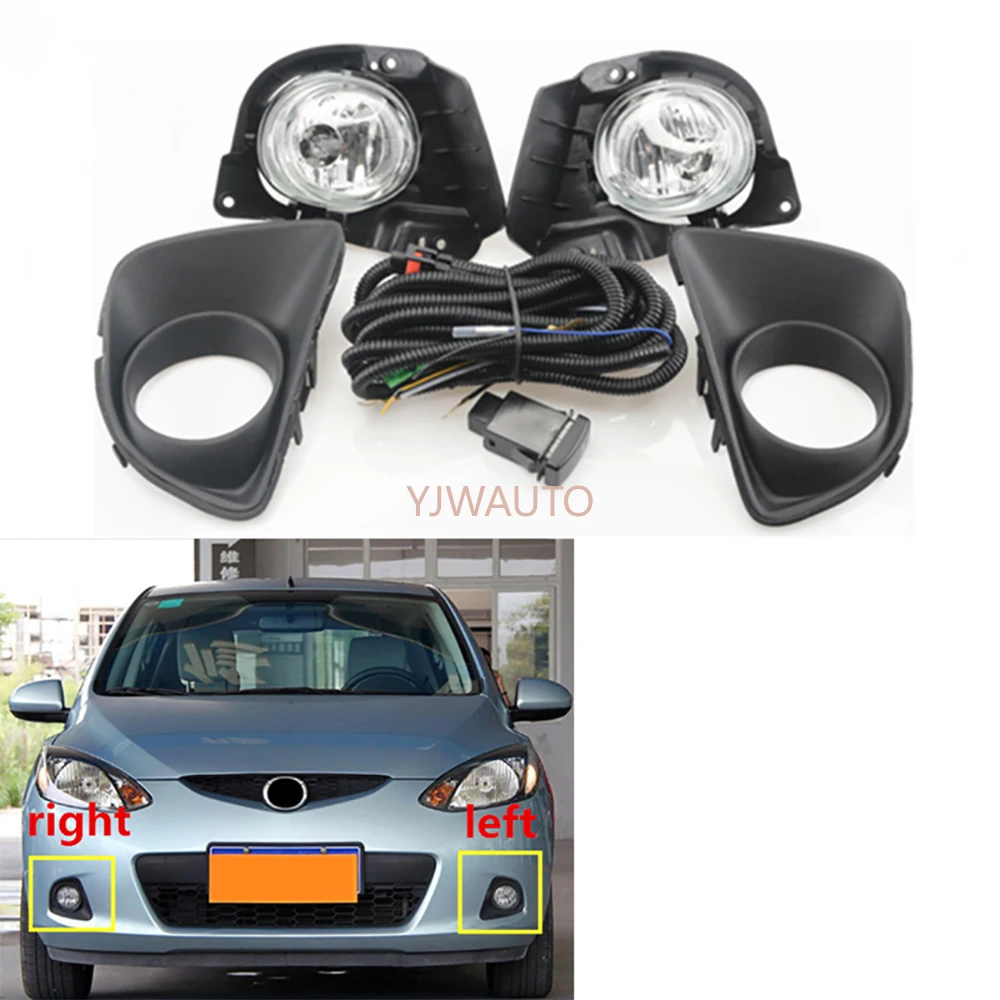 Fog Light For Mazda 2 Demio M2 2007 2008 2009 2010 2011 Fog Lamp Car Front Bumper Grille Signal Lamp Driving Fog Lights Assembly