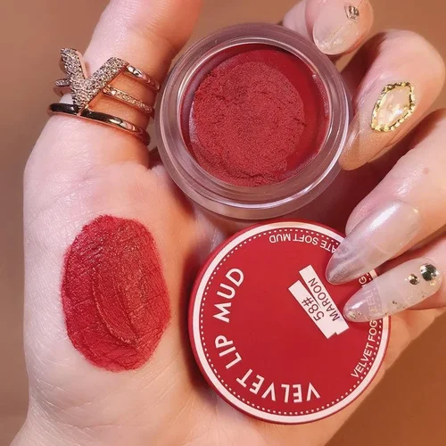 Imagen 2 del producto Jelly Lip Mud Matte Velvet Lipstick Cute Lip Gloss Mud Tint for Lips Waterproof Longlasting Maquiagem Lip Make Up Plumping Brown