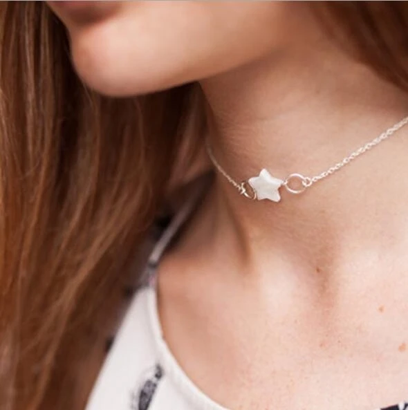 Aihua Hohe Qualität Schlüsselbein Kette Schmuck Gold Silber Farbe Vogel Taube Herzen Sterne Choker Halsketten für Frauen Täglichen Collares – Detail 6