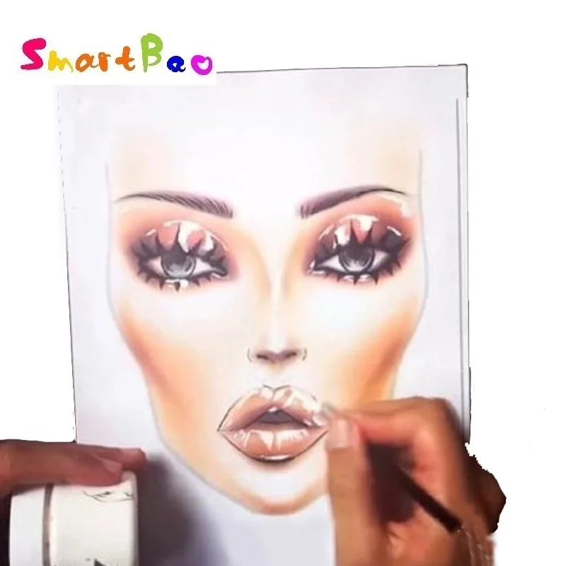 

Makeup Artist Face Charts Facechart Drawing with Makeup , 30 Sheets Paper