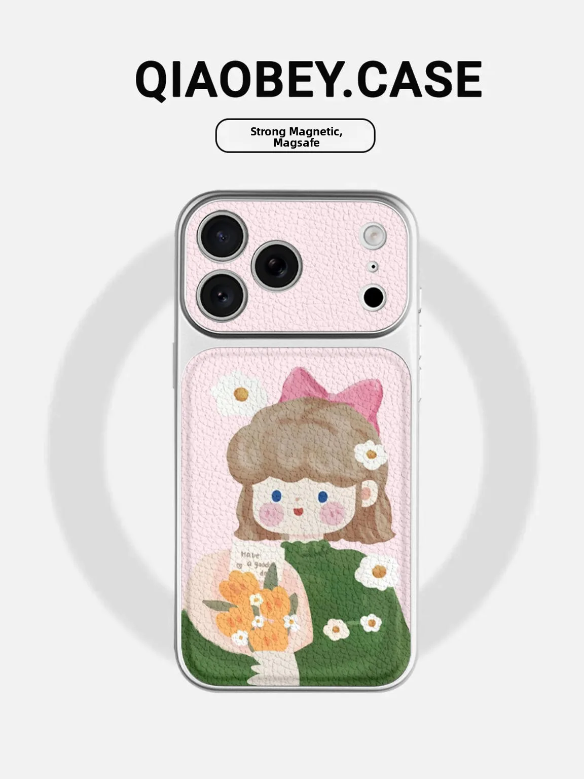 

Girls Flower Bouquet Phone Case iPhone 17 pro Max Cute Cartoon Design Full Cover Protection Eco-Friendly TPU Mate...