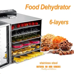 NEW LT-01 Fruit Drying Machine 6-Layers Stainless Steel Food Dehydrator Home Electric Fruit Vegetable Meat Herbs Food Dryer 220V