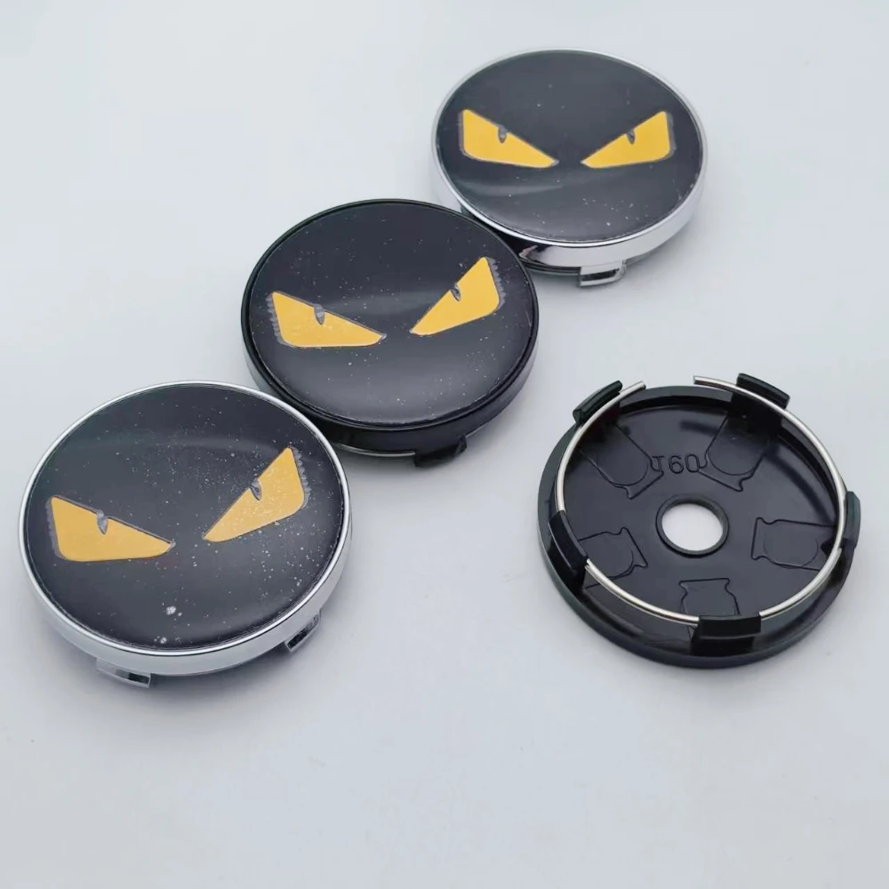

4pcs Eyes Logo Emblem Car Wheel Center Caps O.D 60MM Clips 56MM Wheels Hub Dust Cap EYE Badge Rim Hubcaps Cover Car Accessories