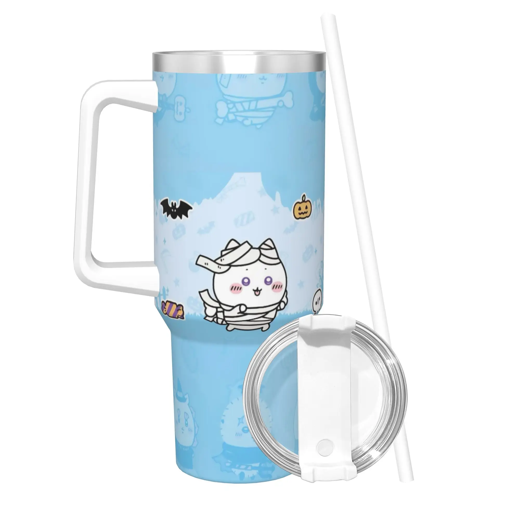 Stainless Steel Tumbler Hachiwares Halloween Chiikawas  Thermal Mug  Keep Heat Cold Drink Mugs Cup Camping Water Bottle