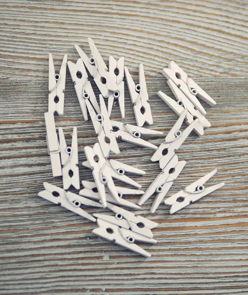 S White Wooden Clothespins 3.5cm (10'lu Paket-500 Piece)