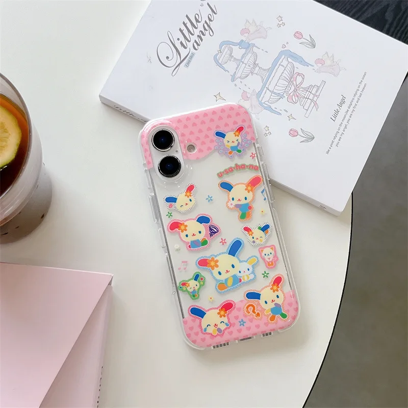 قوس قزح زهرة أرنب الدوبامين سعيد الأرنب الفن قضية الهاتف آيفون 16 15 14 13 12 برو ماكس حافظة لطيف الحلو الفاخرة الكرتون غطاء