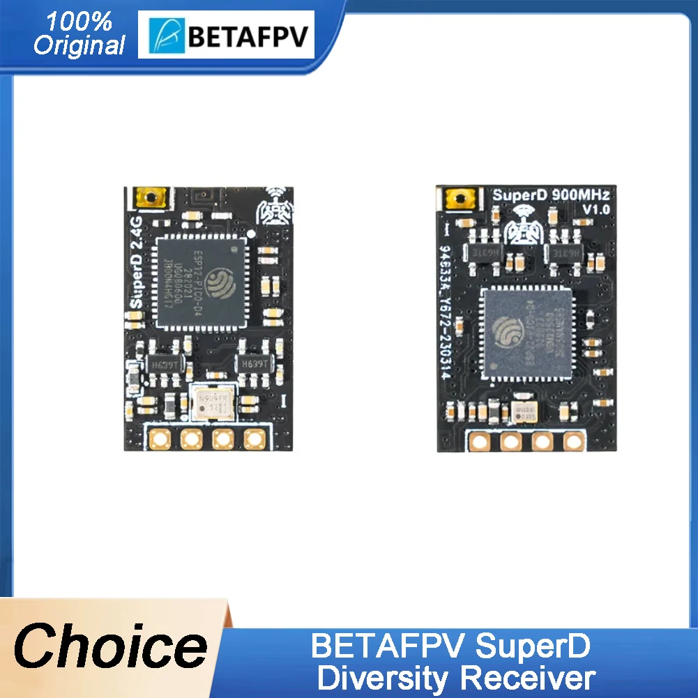 

BETAFPV SuperD ELRS True Diversity Receiver - 2.4G/915MHz/868MHz, 1.1g, for Long-Range FPV Aircraft