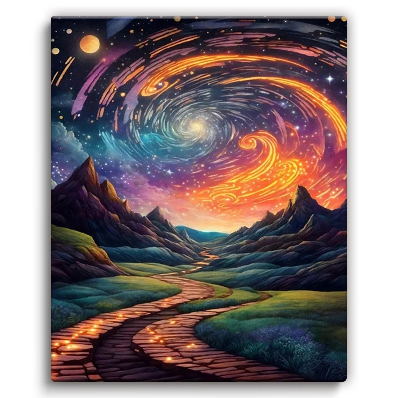 

RUOPOTY Painting By Numbers For paint pictures by numbers Cosmic Wonder Landscape Wall Decor Original gifts