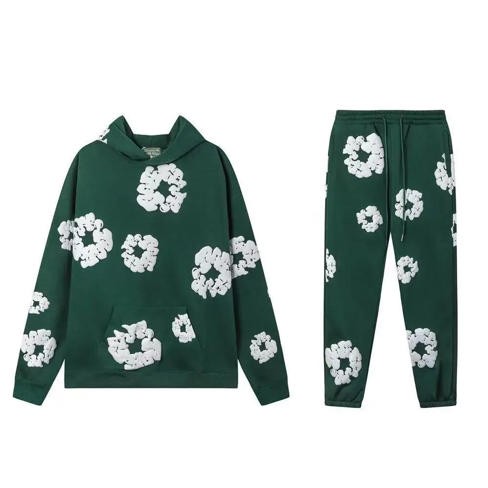 2026 Nieuw merk, hete verkoop, nieuwe mode hoodie met schuimprint, Europese en Amerikaanse mode heren sportpak, gelijkend pak voor koppels
