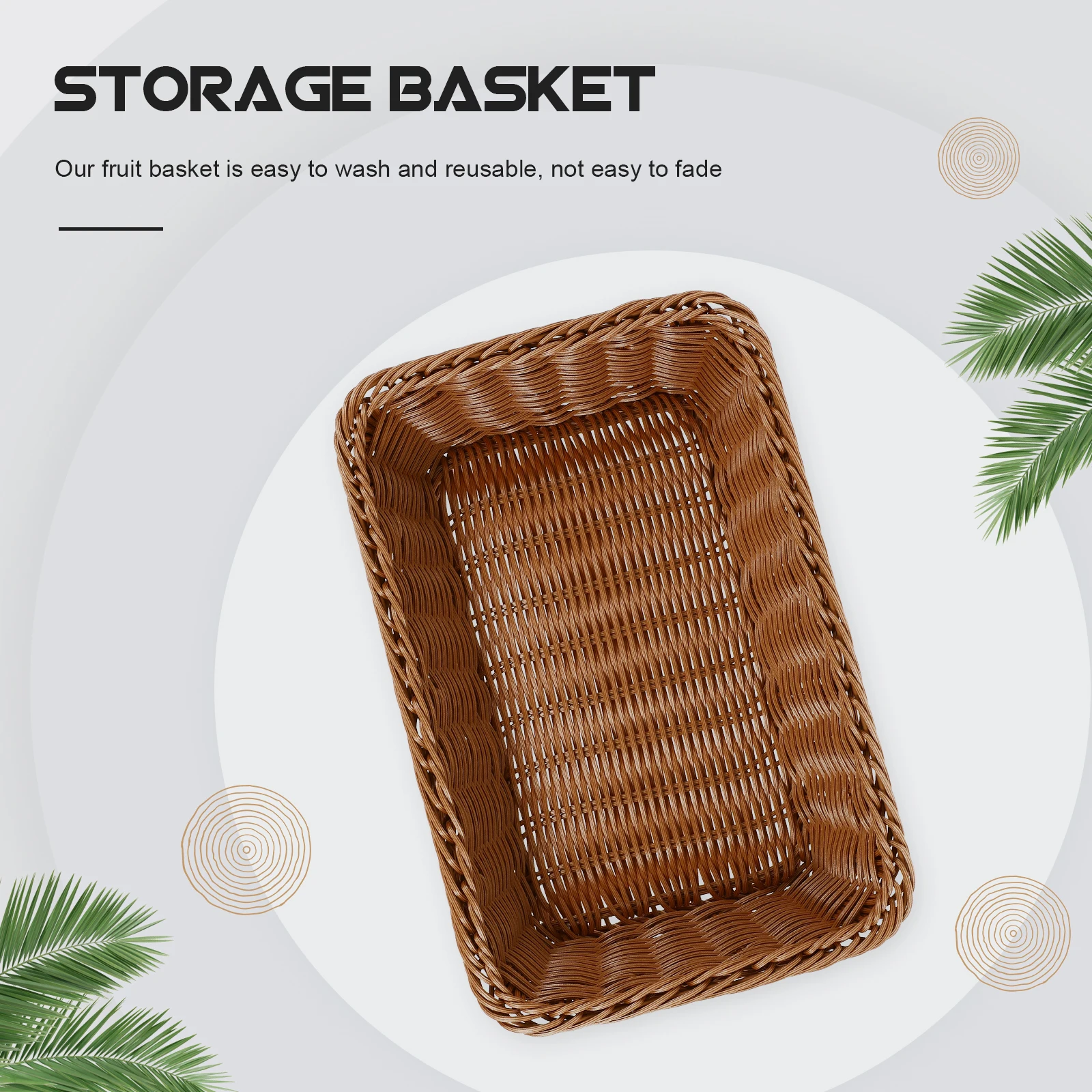 

Seagrass Rattan Storage Basket Baskets Pastoral Toy Woven Fruit Brown Plastic Tea Table