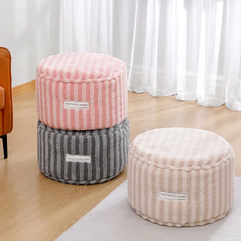 

Moroccan Stripe Plush Floor Stool Cover Craft Sofa Ottoman Footstool Unstuffed Living Room Tatami Futon Bedroom Cushion Covers