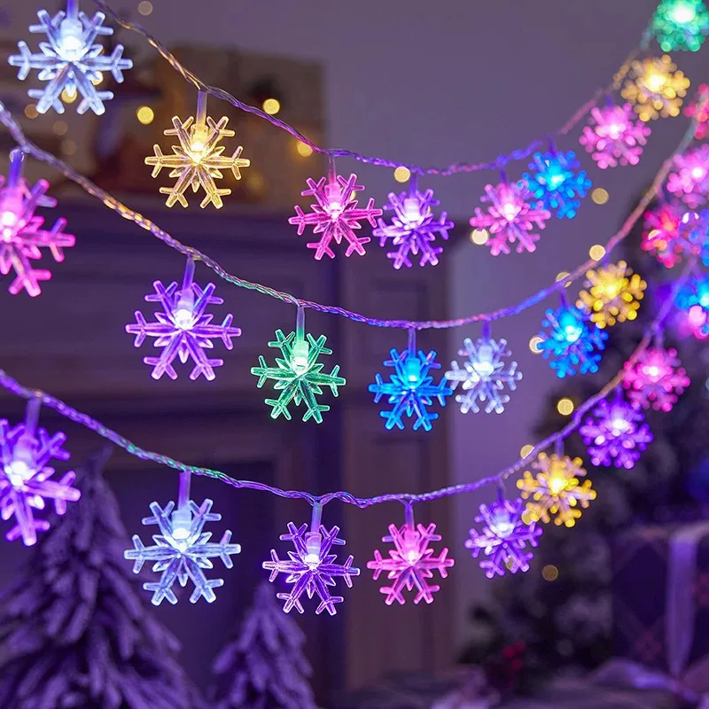

Snowflake Lights String LED Festoon Light Battery Christmas Tree Light Aesthetic Room Decoration Wedding Party New Year's Decor