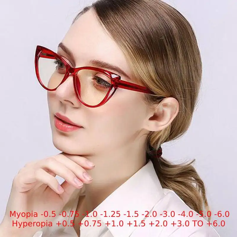 

Optical Glasses Cat Eye Frame Eyeglasses For Women Fashion Prescription Spectacles Myopia -0.5 To -6.0 , Hyperopia +0.5 to +6.0